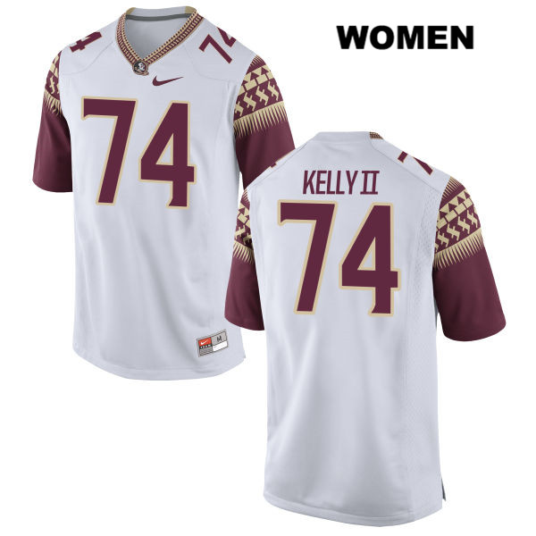 Women's NCAA Nike Florida State Seminoles #74 Derrick Kelly II College White Stitched Authentic Football Jersey ILO3269JO